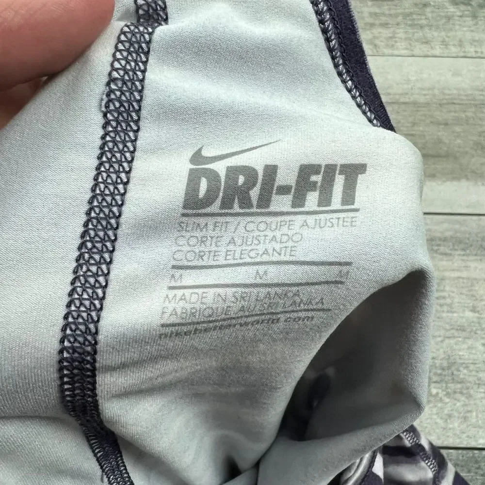Nike Dri-Fit Zebra Print Racerback‎ Tank Top Size M Gray & Purple